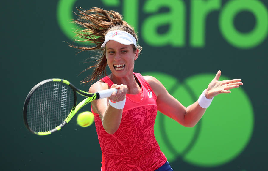 Johanna Konta Hitting The Ball Wallpaper