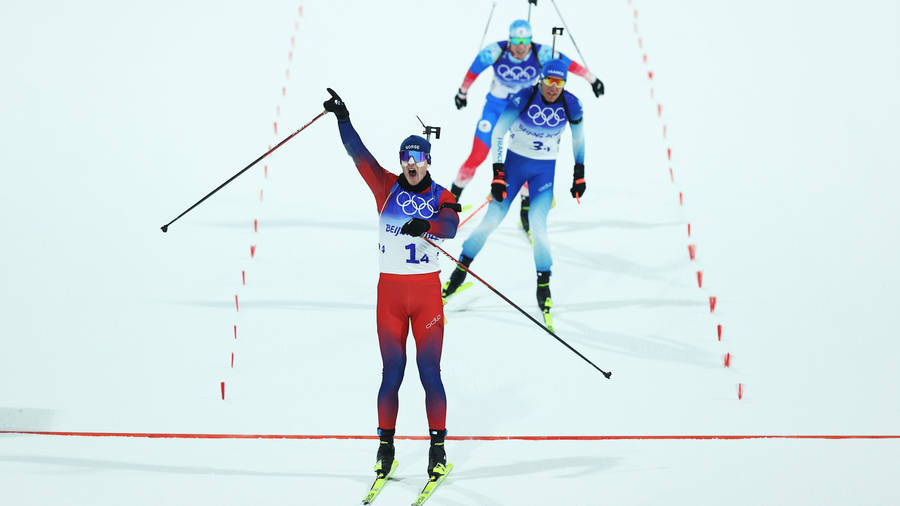 Johannes Boe Wins Biathlon Beijing Winter Olympics 2022 Wallpaper