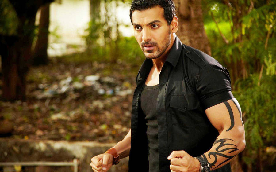 John Abraham Fighting Pose Wallpaper