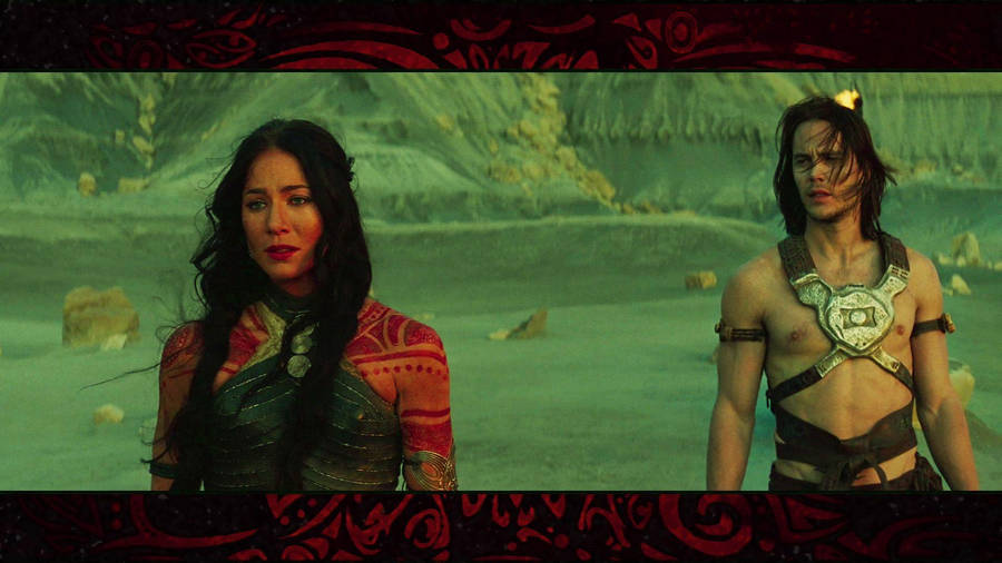 John Carter And Martian City Princess Wallpaper