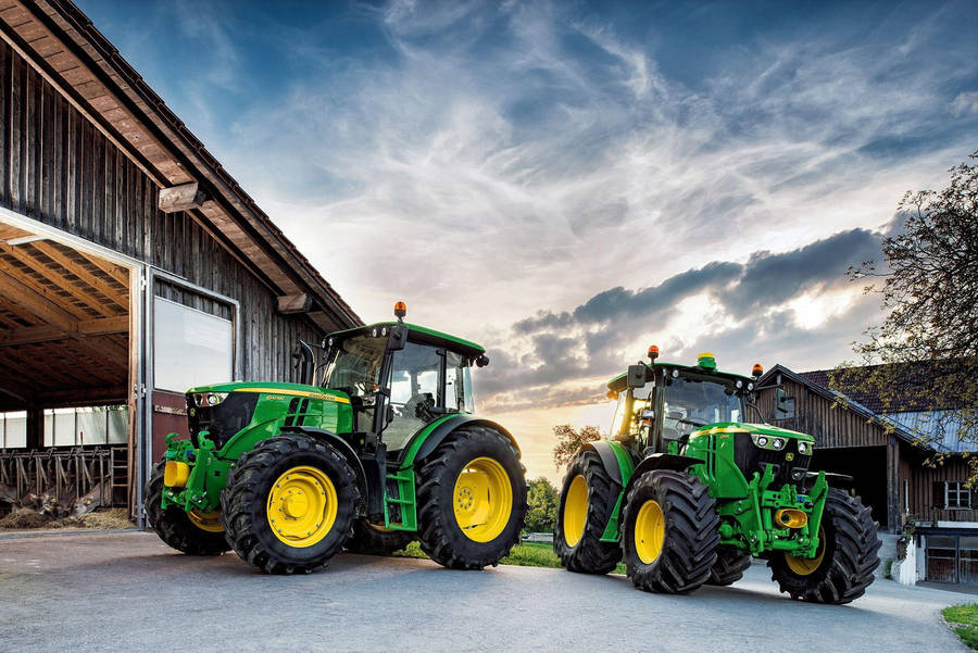 John Deere Tractors Workhorse At The Field Wallpaper