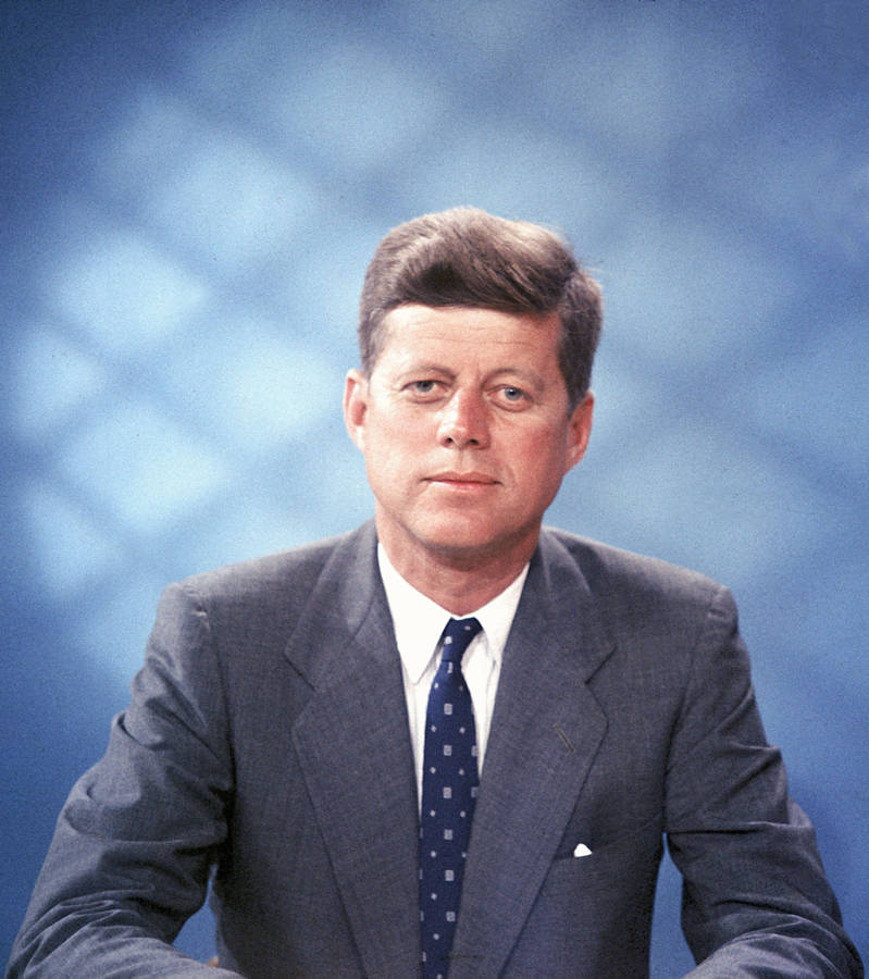 John F. Kennedy Blue Background Wallpaper