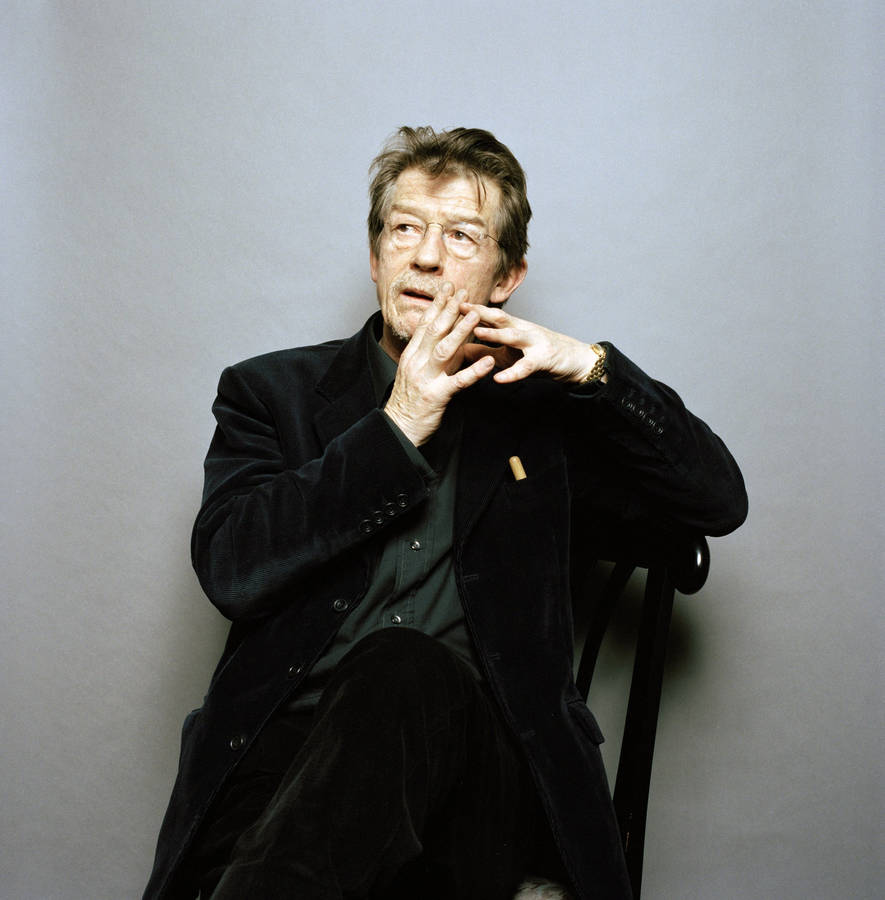 John Hurt On Gray Background Wallpaper