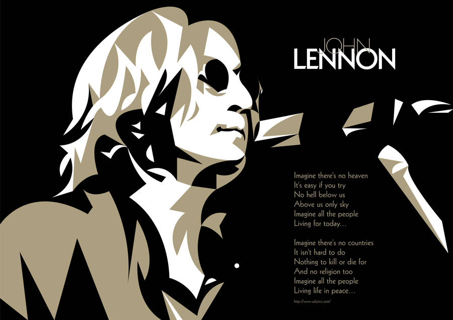 John Lennon Monochromatic Art Wallpaper