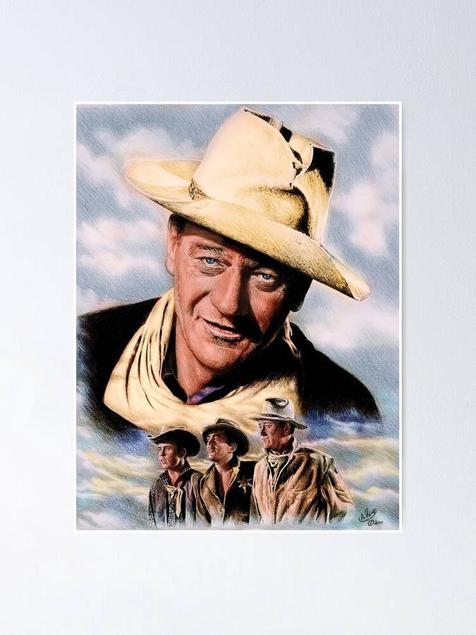 John Wayne Cloudy Sky Wallpaper