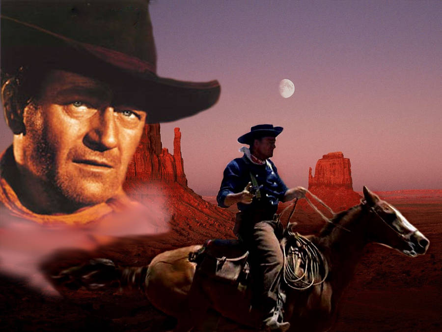 John Wayne In Side View Wallpaper