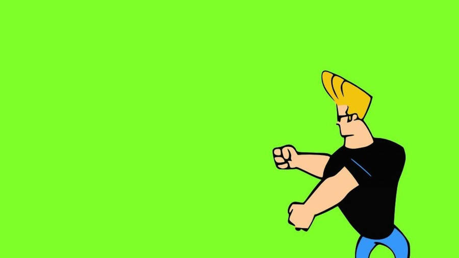 Johnny Bravo Neon Green Wallpaper