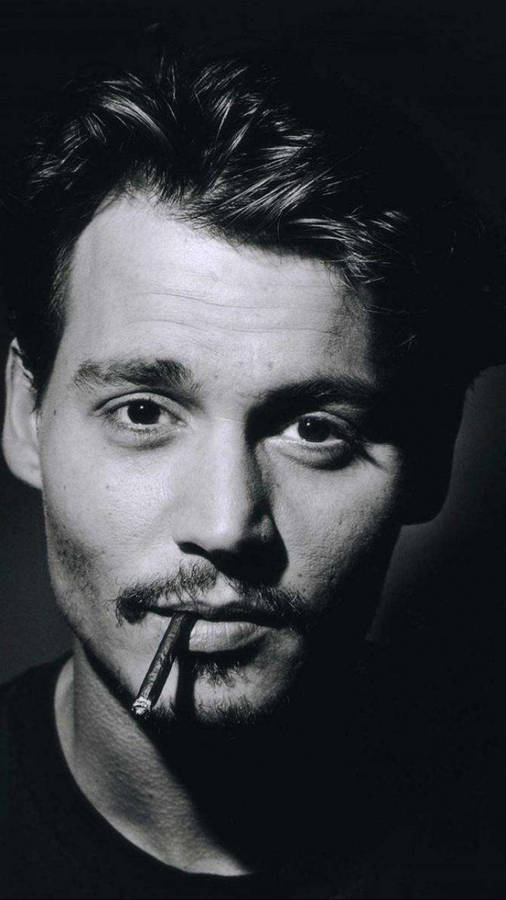 Johnny Depp Greyscale Artwork Wallpaper