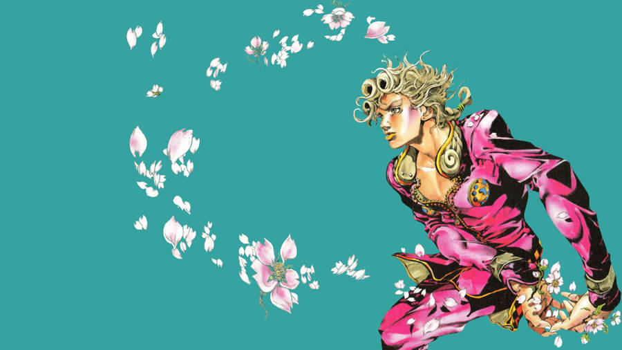 Jojo 4k Giorno Cherry Blossom Flowers Wallpaper