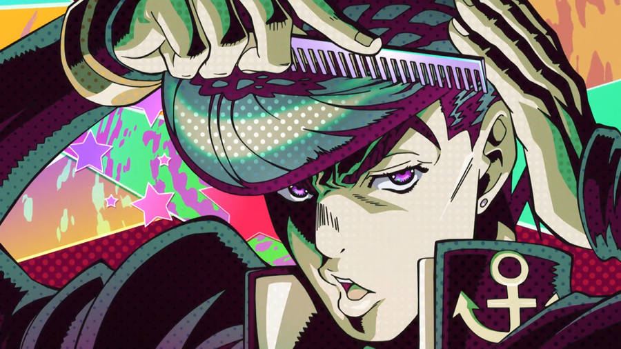 Jojo 4k Josuke Combing Hair Wallpaper