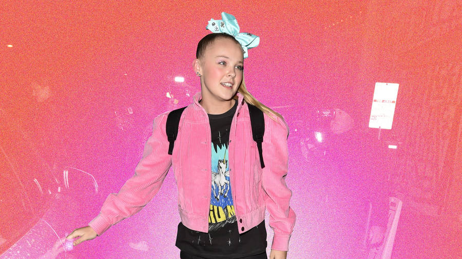 Jojo Siwa In Pink Cardigan Wallpaper