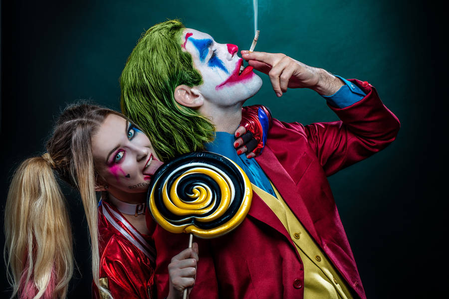 Joker And Harley Quinn Cosplay Wallpaper