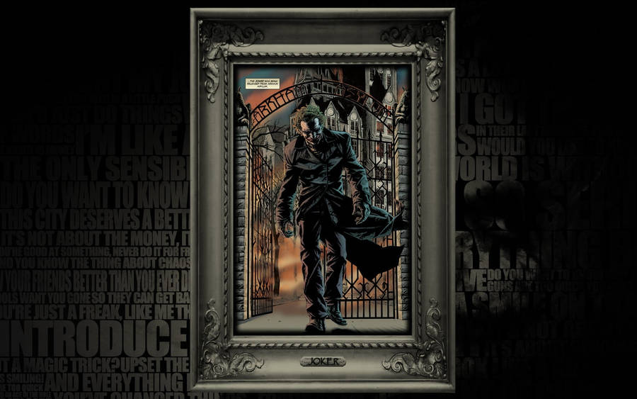 Joker Drawing Ornate Frame Wallpaper