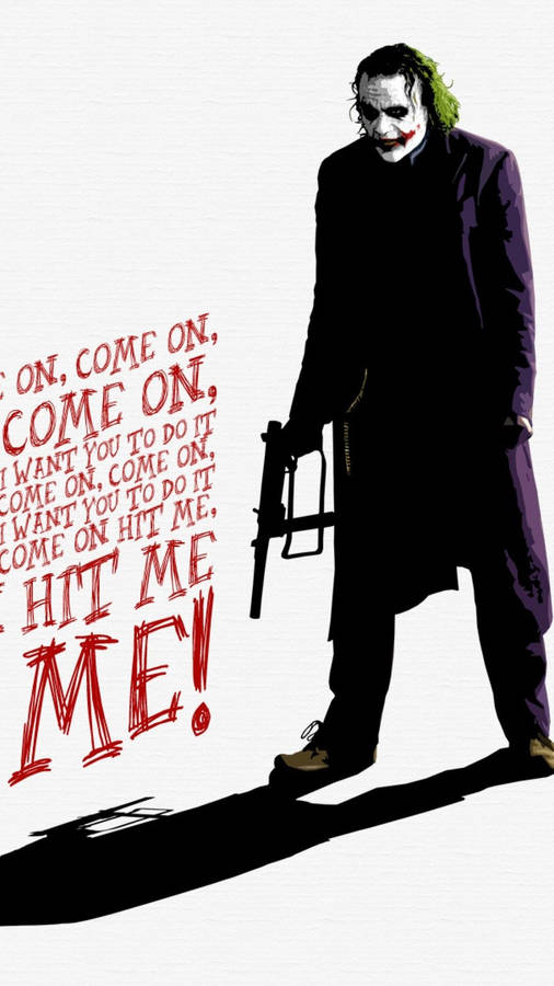 Joker Iphone With Gun Wallpaper