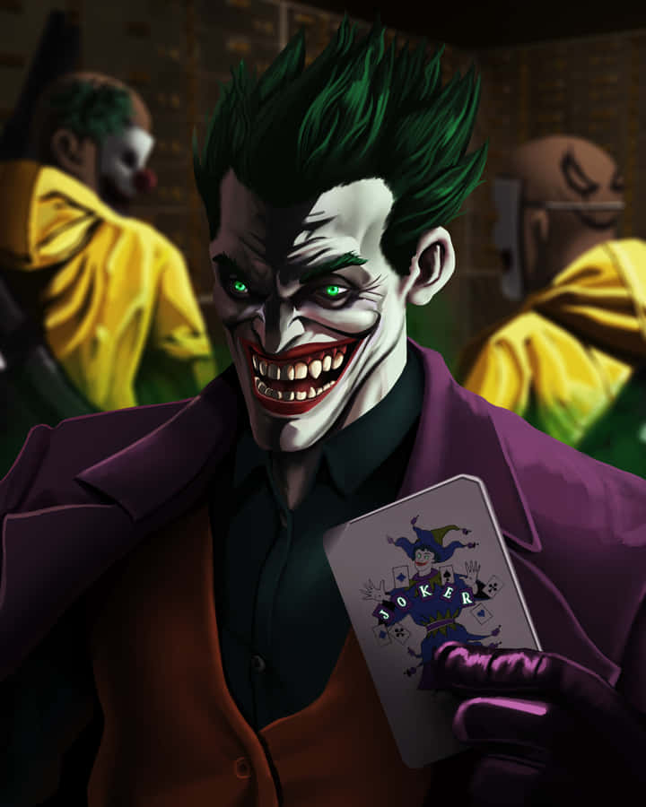 Joker Laughing Maniacally In The Shadows Wallpaper