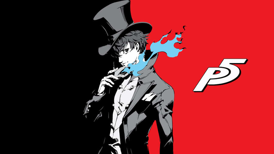 Joker Persona 5 Blue Flame Wallpaper