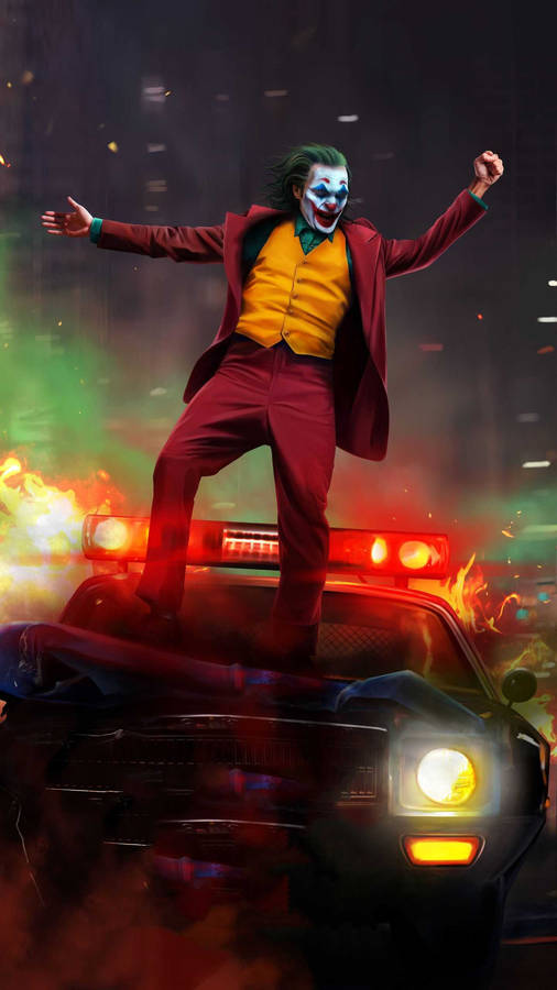 Joker Phone Police Car Wallpaper