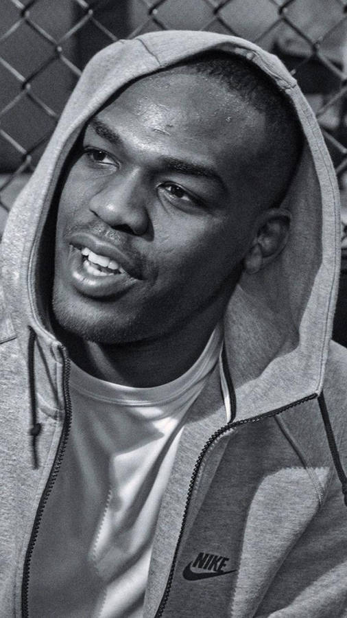 Jon Jones Black And White Portrait Wallpaper