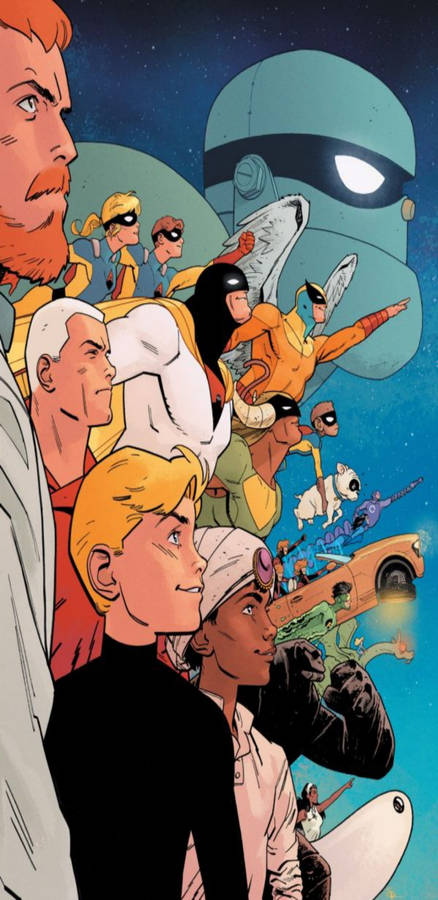 Jonny Quest With Superheroes Wallpaper