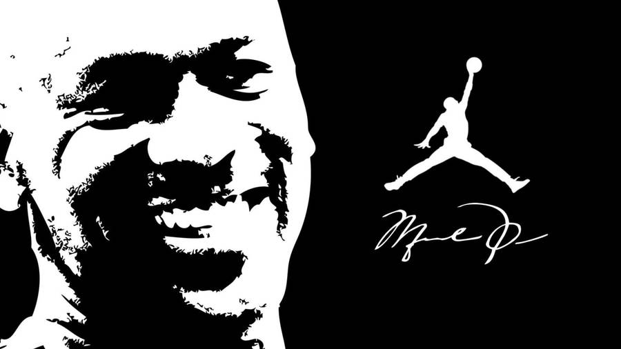 Jordan Logo Black And White Wallpaper