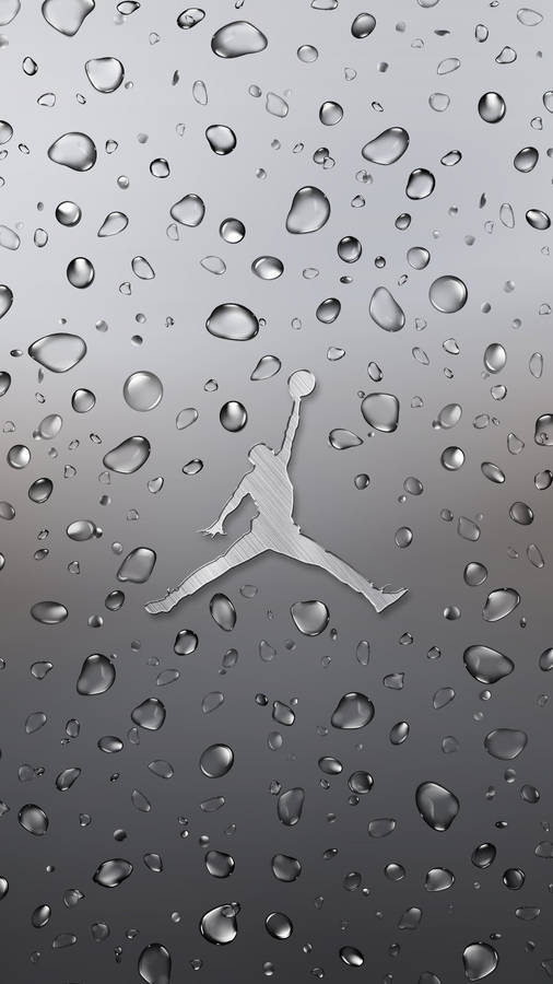 Jordan Logo Silver Chrome Texture Wallpaper