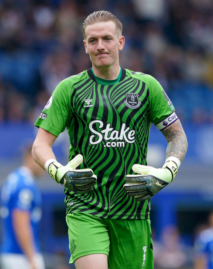 Jordan Pickford With Gloved Hands Wallpaper