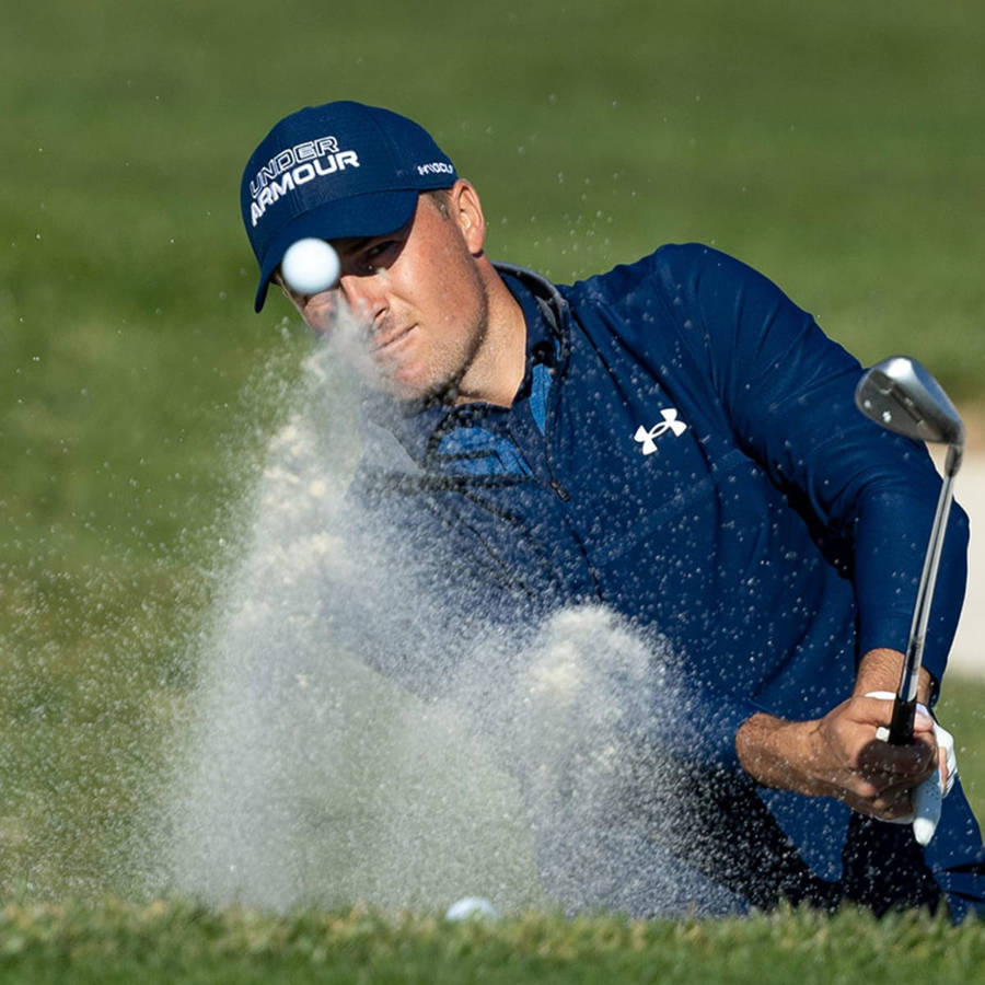 Jordan Spieth Golf Shot In Action Wallpaper