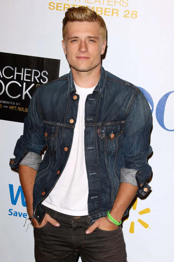 Josh Hutcherson Denim Jacket Event Appearance Wallpaper