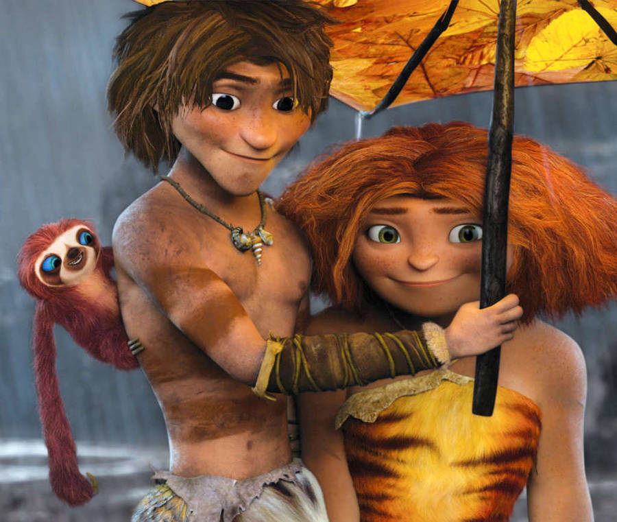 Journey With The Croods - Eep, Guy And The Lively Belt. Wallpaper