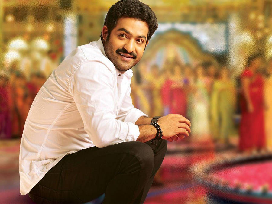 Jr Ntr In Simple White Shirt Wallpaper