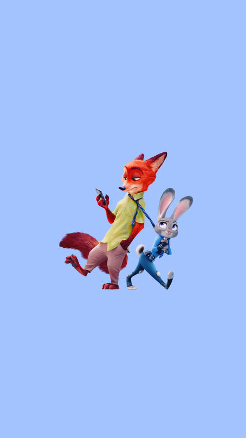 Judy Hopps And Nick Wilde Blue Wallpaper