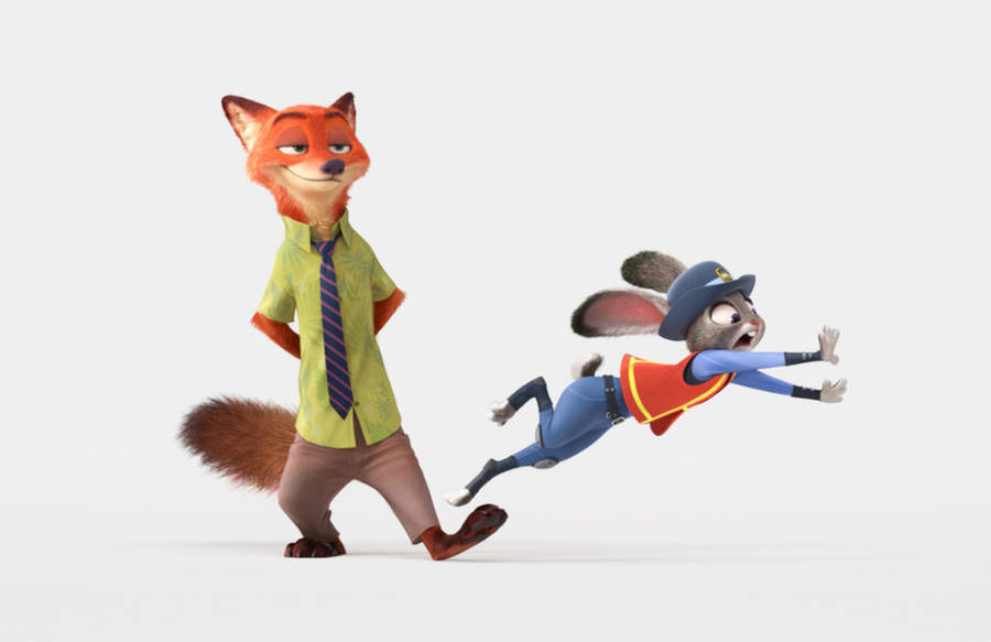 Judy Hopps Tripped By Nick Wilde Wallpaper