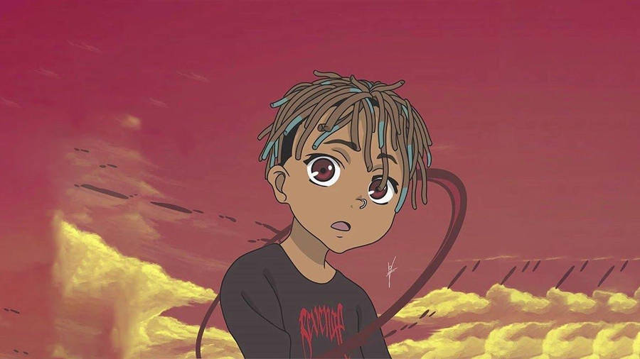 Juice Wrld Cartoon Younger Version Wallpaper