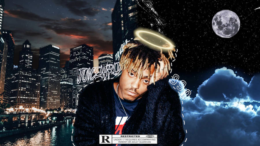 Juice Wrld Neon Halo Wallpaper