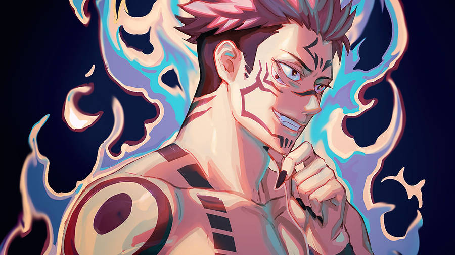 Jujutsu Kaisen 4k Sukuna Digital Painting Wallpaper