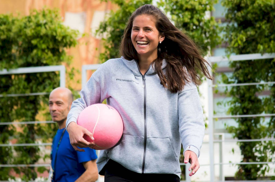 Julia Goerges – A Cheerful Tennis Maestro Wallpaper