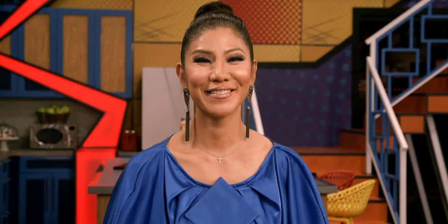 Julie Chen Blue Dress T V Set Wallpaper