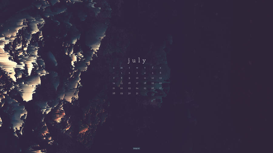 July 2019 Calendar In Dark Blue Wallpaper