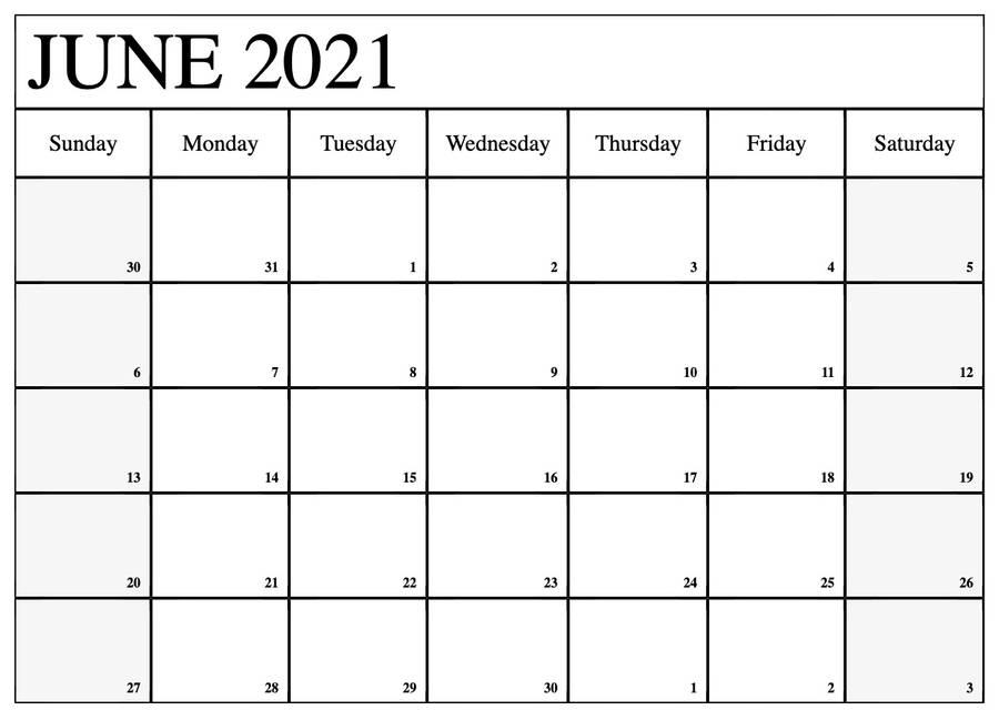 June 2021 Calendar With Holidays Wallpaper