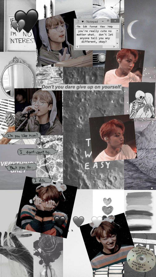 Jungkook Aesthetic In Gray Wallpaper