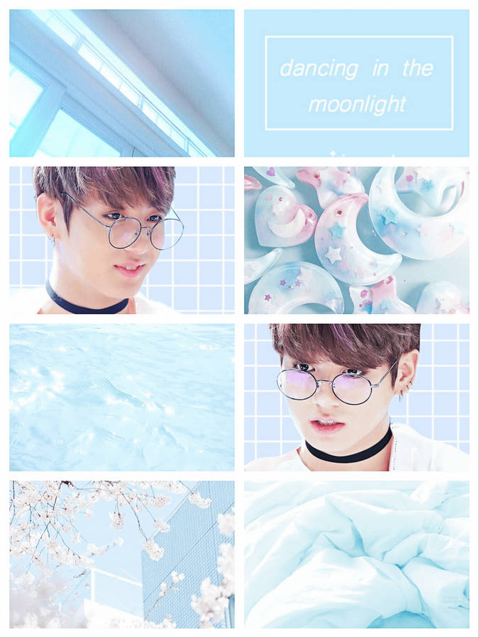 Jungkook Aesthetic Pastel Blue Wallpaper