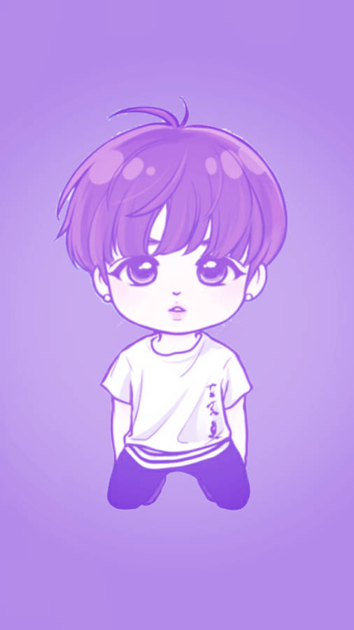 Jungkook Cute Boy Cartoon Wallpaper