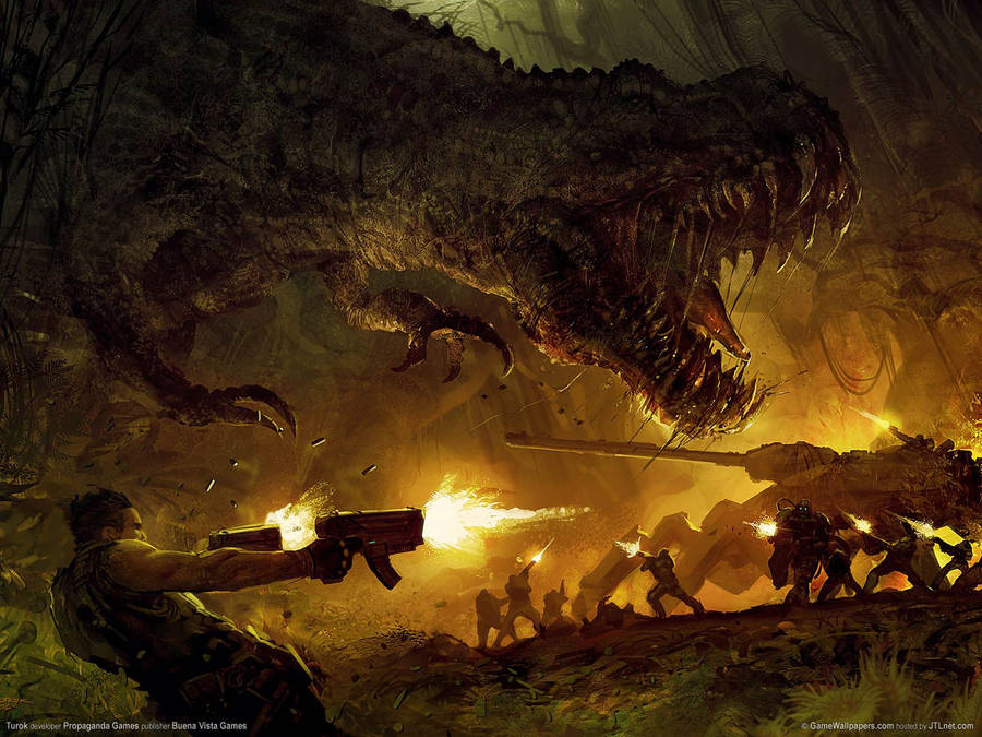 Jurassic Park Savage T-rex Art Wallpaper