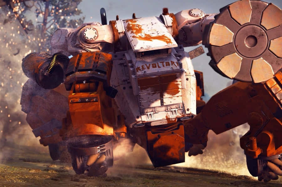 Just Cause3 Mech Walking Through Dust Wallpaper