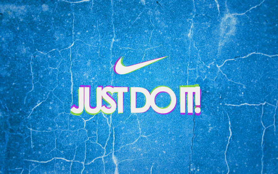 Just Do It In Grunge Blue Wallpaper