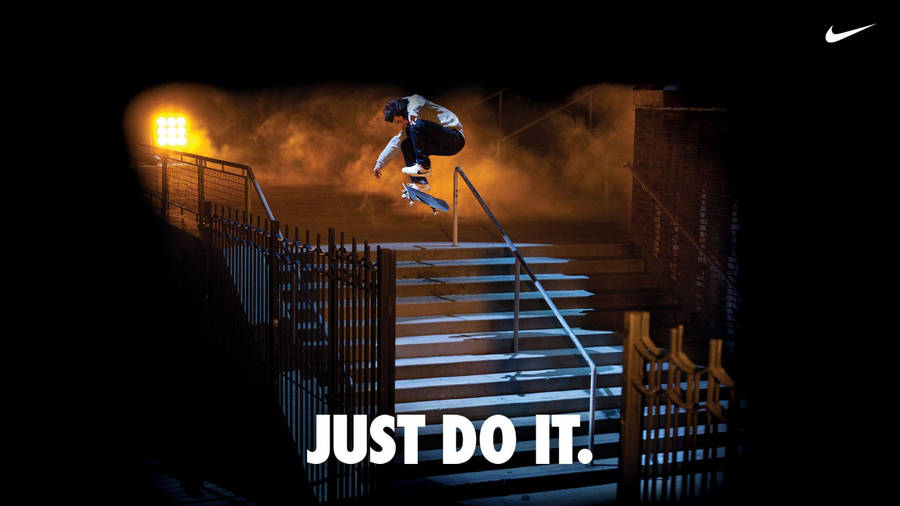 Just Do It Skater On Stairs Wallpaper
