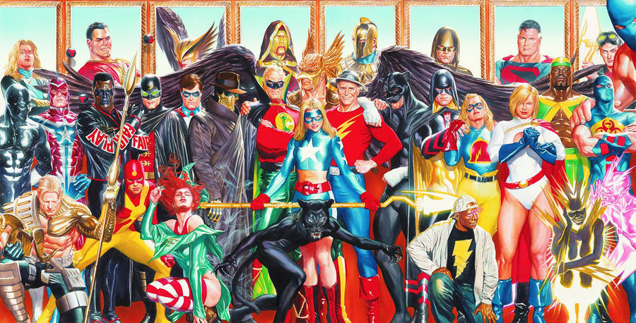 Justice Society Of America Group Photo Wallpaper