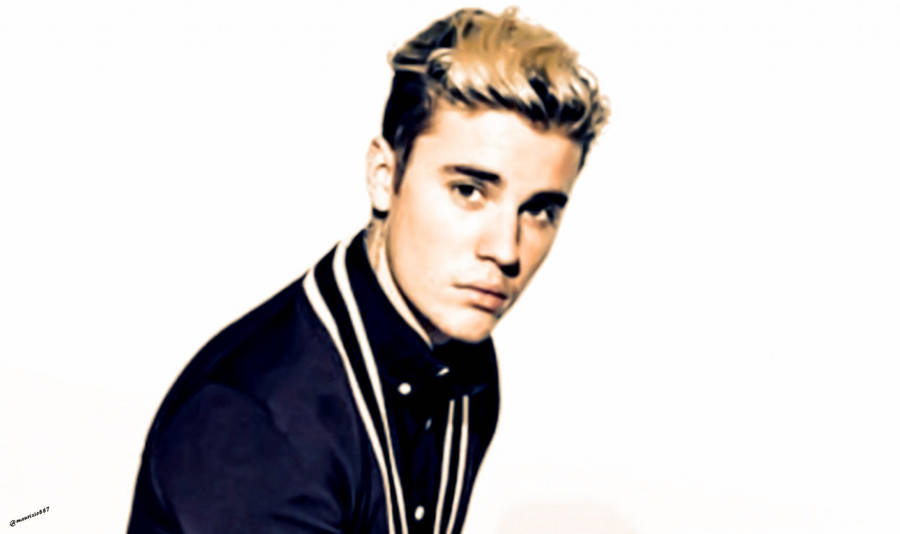 Justin Bieber In Blue Cardigan Wallpaper