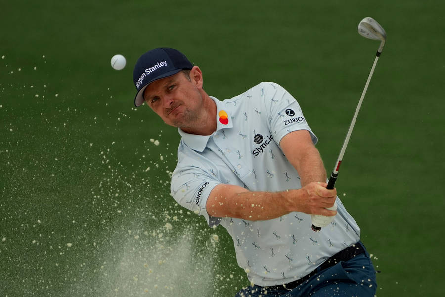 Justin Rose With Golf Ball Splashing Wallpaper