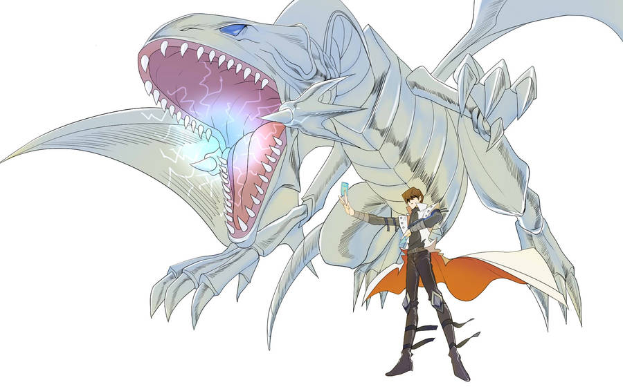 Kaiba Lunging White Dragon Wallpaper